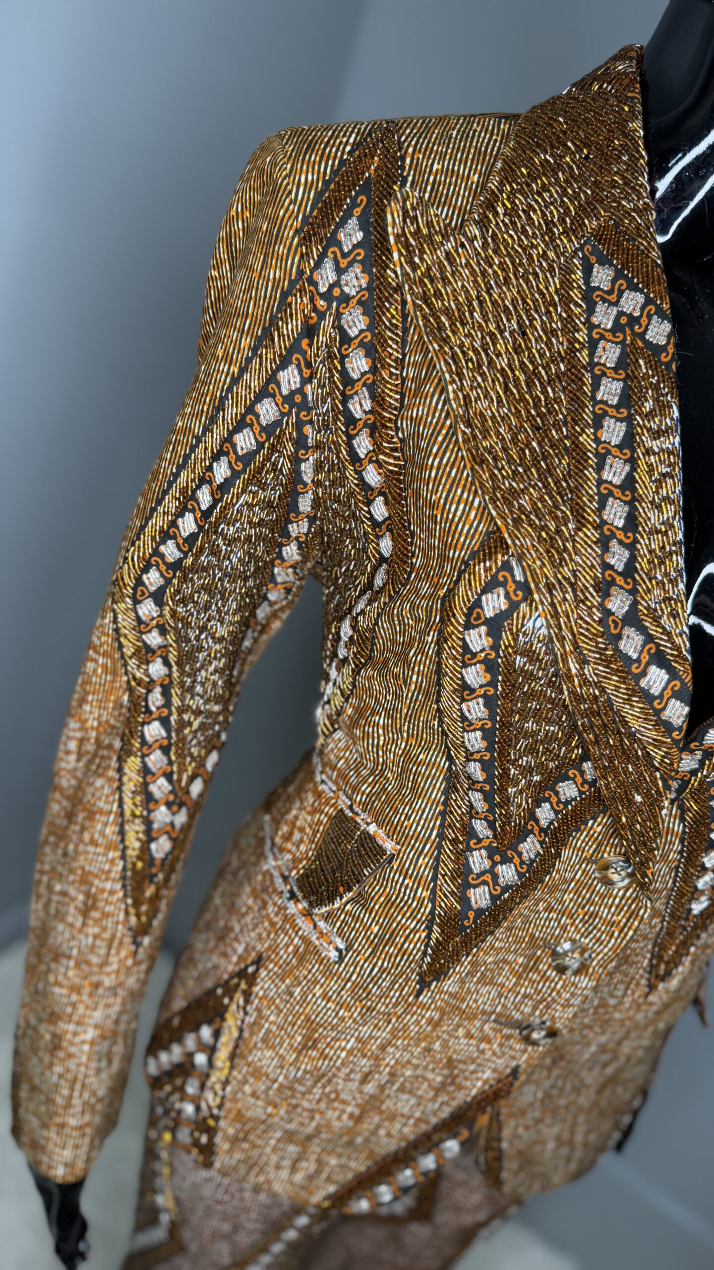 Hand-Beaded Ankara Blazer & Trouser Set - Image 2