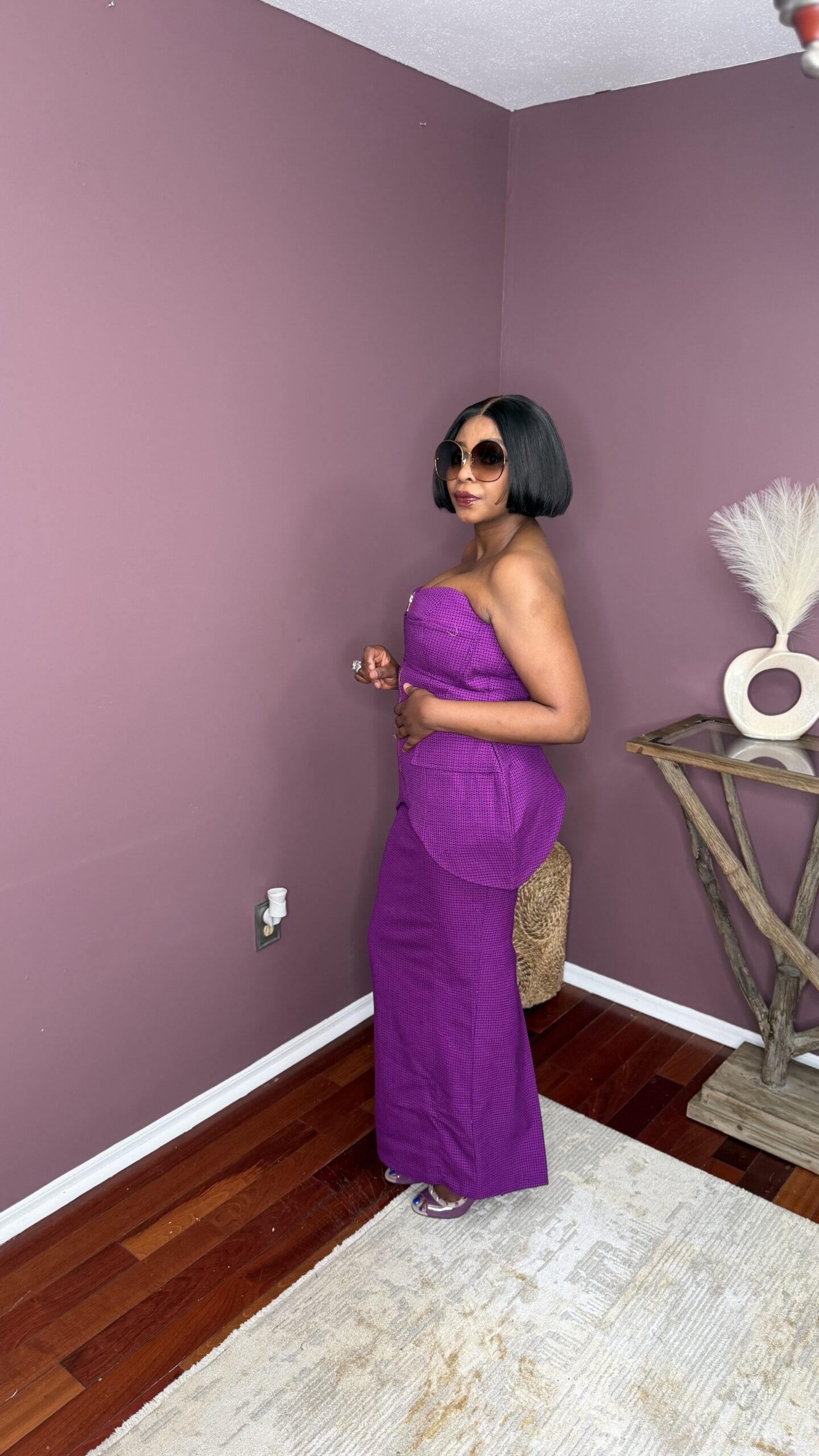 Amethyst Peplum Couture Dress - Image 4
